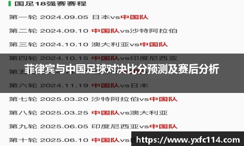 菲律宾与中国足球对决比分预测及赛后分析